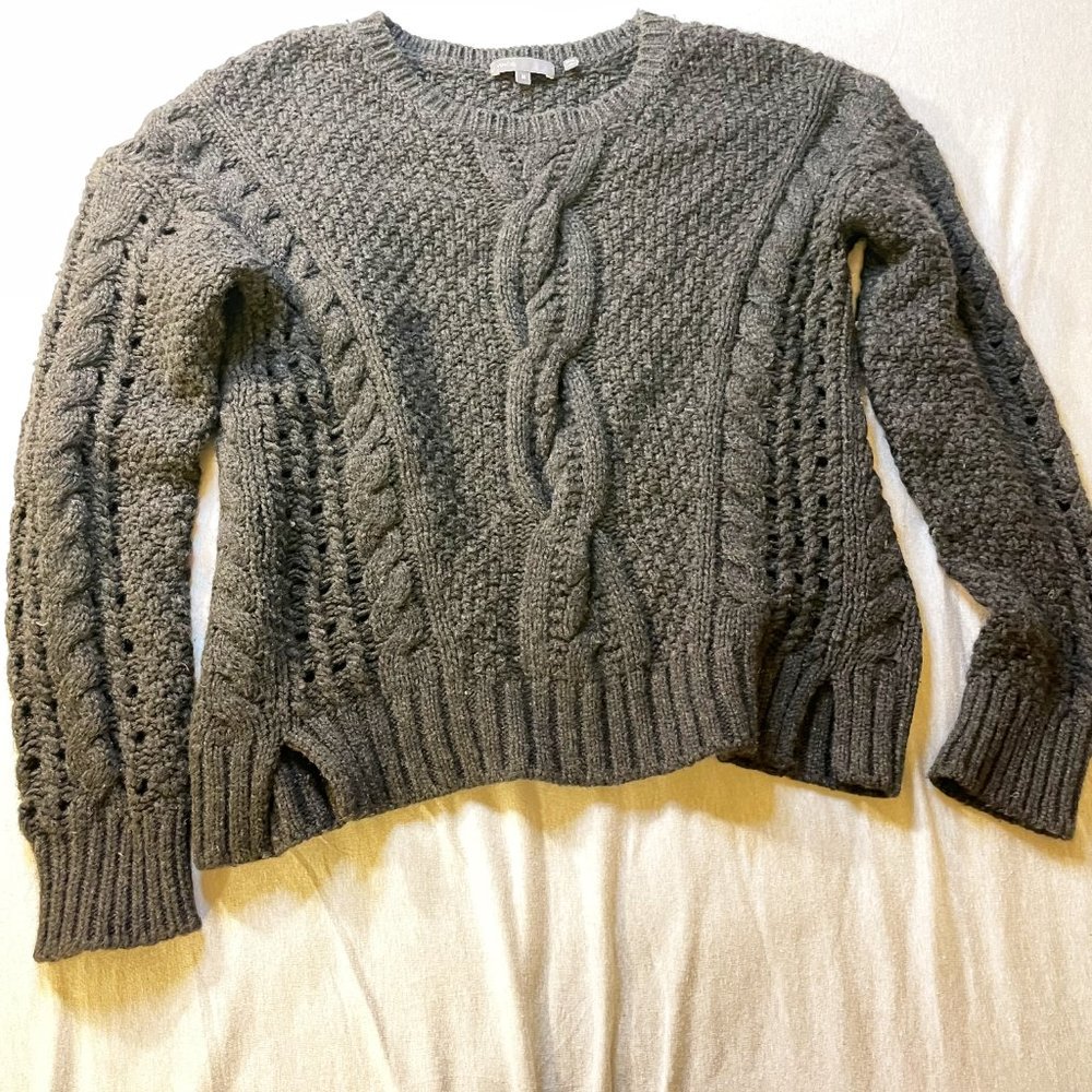 Vince Black Cable Wool Sweater.,  Size M